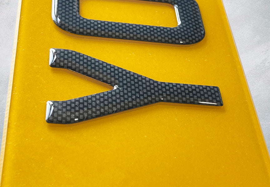 3D Carbon Gel Number Plates 