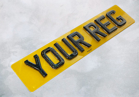 Cosmos Glitter 4XD Number Plates