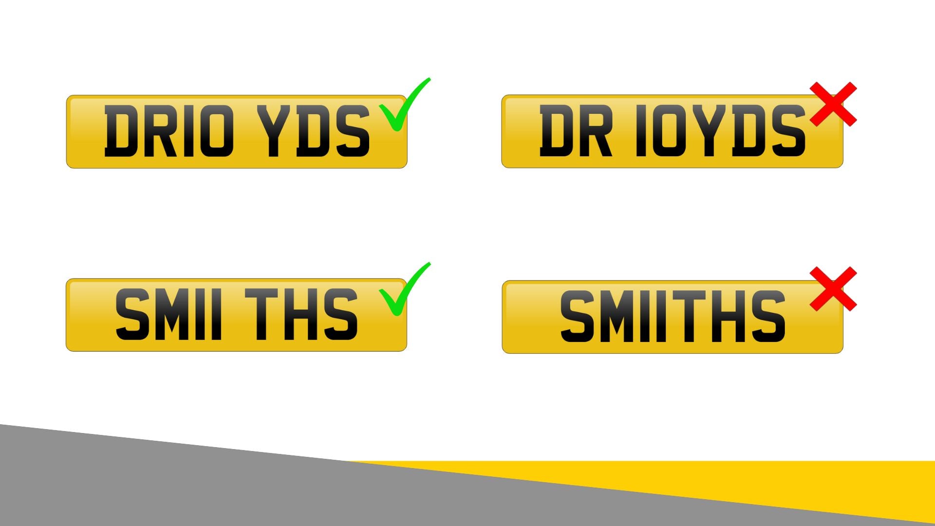 What is the legality regarding Number Plates in the UK?