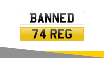 Banned '74' Series Number Plates | Sweven Plates (Supplier of 3D Gel Number Plates, 4D Number Plates, Replacement Number Plates, Tinted Number Plates, Carbon Number Plates)