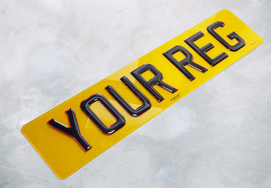 3D Ruby Red Gel Number Plates