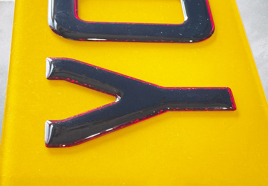 3D Ruby Red Gel Number Plates